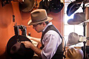 eric watson sewing a custom hat
